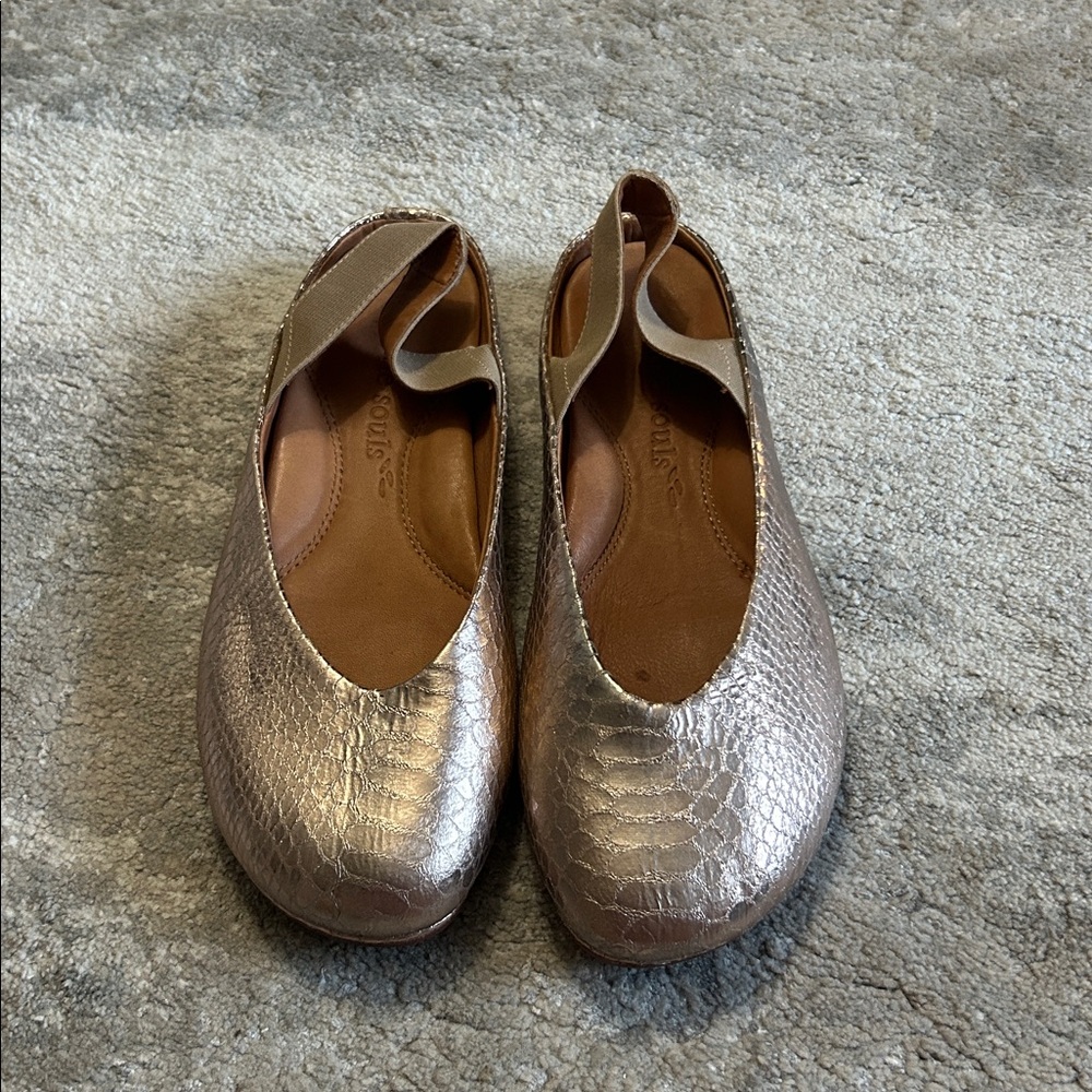 Gentle Souls Gretchen Ballet Flats Womens 8 Rose Gold slingbacks leather - Picture 2 of 7